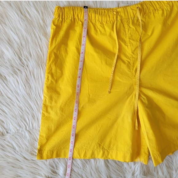 Shirt Shorts Set Embroidered Yellow Red Sz M Women Palm Tree Vacation Tropical - Picture 12 of 12